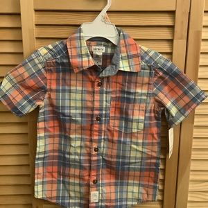 NWT Carter’s SS Plaid Button Down Shirt - Size 2T